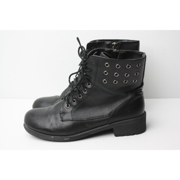 Seven 7 Jackie Boot Womens sz 11 Black Leather 90's Y2K Moto Riding - Picture 3 of 10